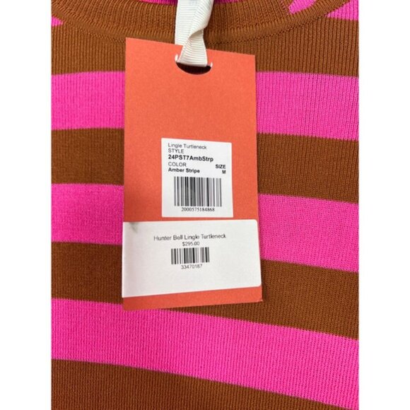 NWT Hunter Bell Ribbed Knit Linge Turtleneck Amber Pink Stripe Size: Medium - Picture 5 of 8